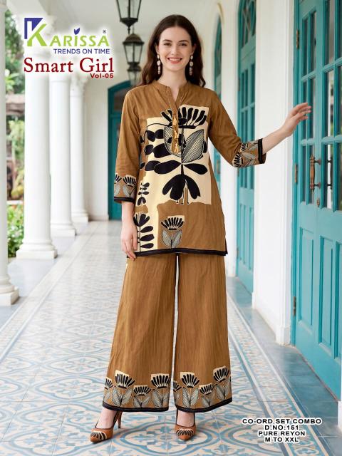 Karissa smart girl vol-5 d.no 151 coord set wholesale saree dealers
